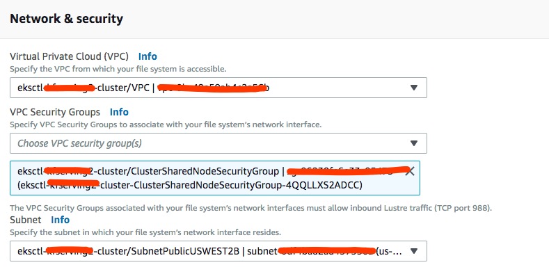 Amazon FSx Network Settings