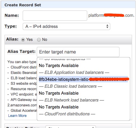 Route53 platform A Record