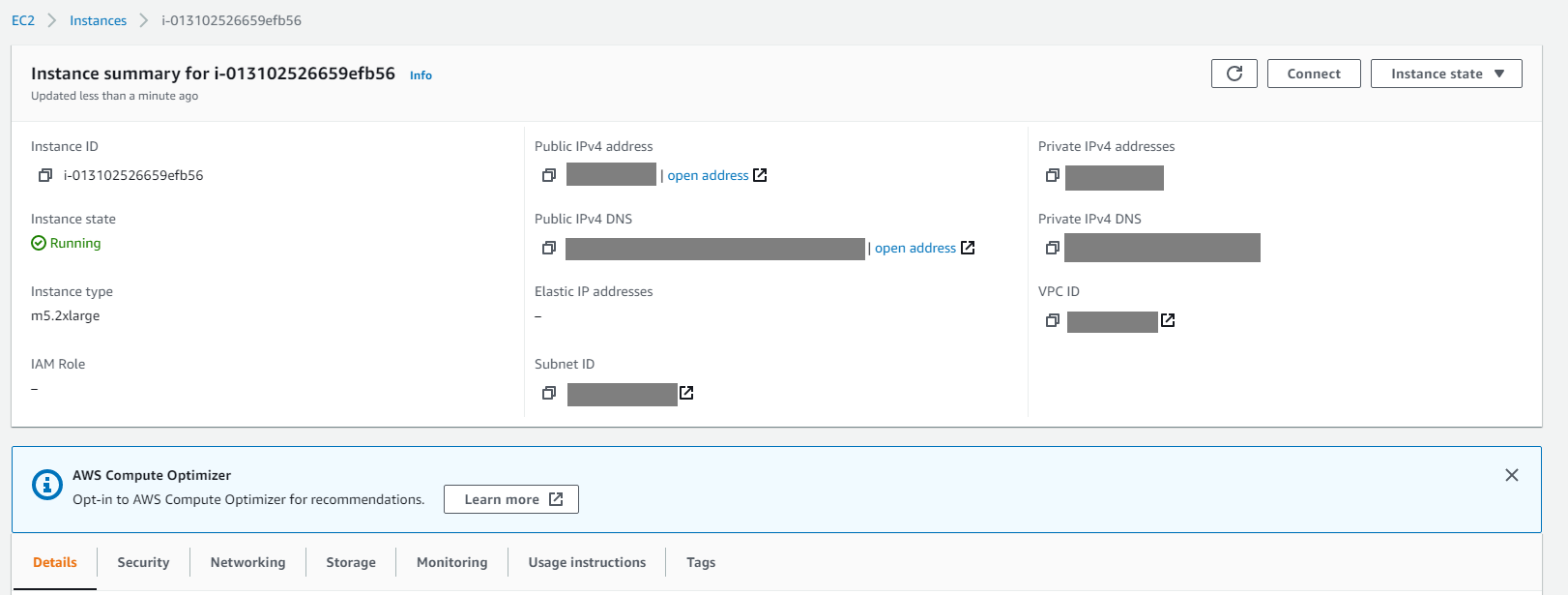 Connect to the instance using EC2 Instance Connect