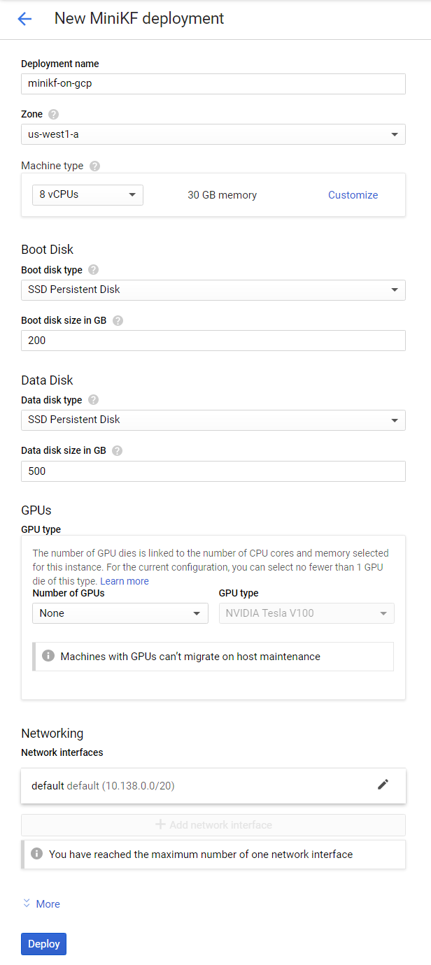 Configure and deploy MiniKF